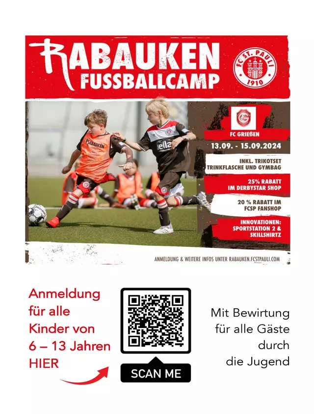 Einladung Fusballcamp FC Grießen am 13.-15.09.2024