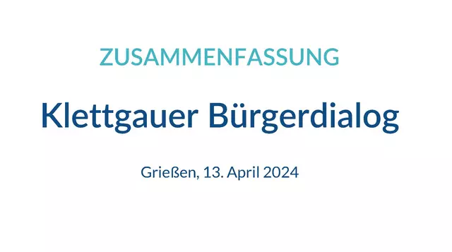 Zusammenfassung Klettgauer Bürgerdialog vom 13.04.2024