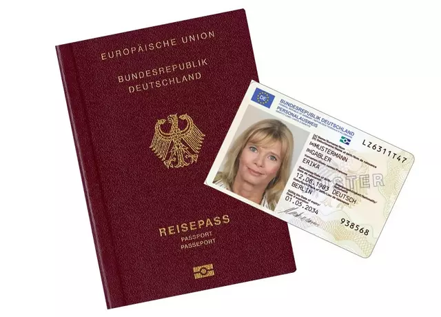 Bild deutscher Reisepass und Personalausweis (Muster)